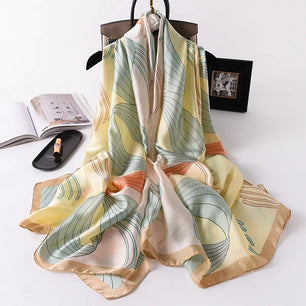 Women's Silk Neck Wrap Printed Pattern Trendy Beach Scarves