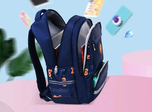 Kid's Girl Nylon Zipper Closure Trendy Waterproof School Backpack