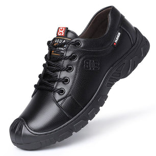 Men's Artificial Leather Round Toe Lace-up Closure Casual Shoes