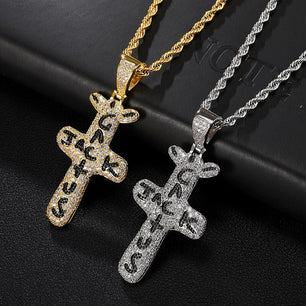 Men's Metal Copper Link Chain Cross Pattern Trendy Necklaces