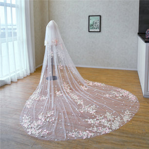 Women's Polyester Lace Edge Two-Layer Cathedral Wedding Veils