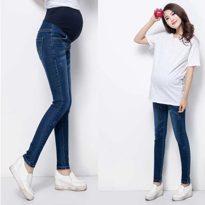 Women's Cotton High Waist Button Fly Closure Maternity Pants