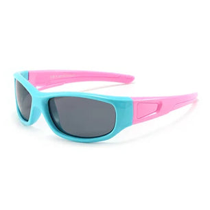 Kid's Acetate Frame Polycarbonate Lens Rectangle Shape Sunglasses