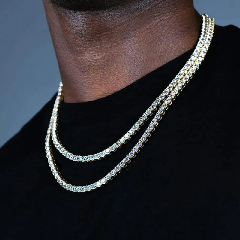 Men's Stone Alloy Link Chain Trendy Geometric Shaped Necklace