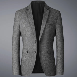 Men's Polyester Notched Collar Long Sleeve Single Breasted Blazers