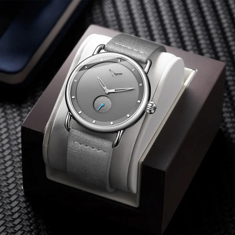 Men's Alloy Buckle Clasp Waterproof Quartz Trendy Round Watches