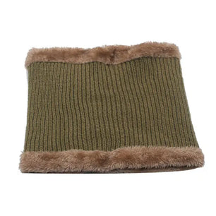 Men's Faux Fur Skullies Beanies Knitted Pattern Casual Warm Cap