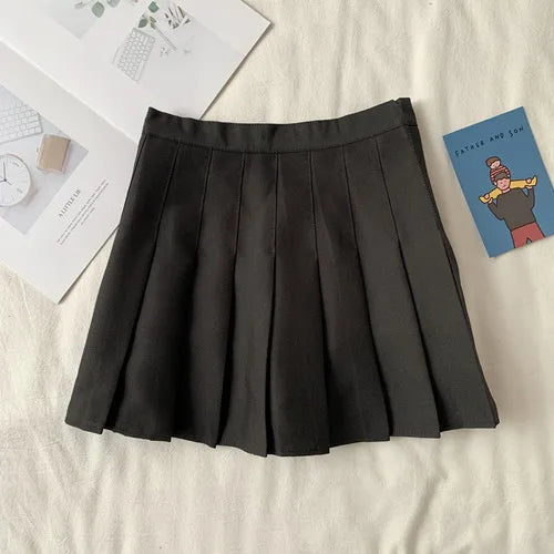 Women's Polyester High Waist Pleated Pattern Casual Wear Skirts