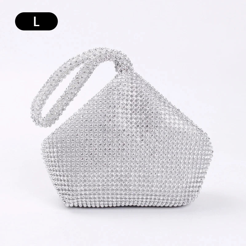 Women's Polyester Hasp Closure Rhinestone Bridal Wedding Clutch