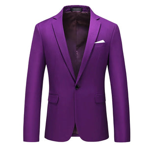 Men's Notched Polyester Long Sleeve Single Breasted Blazers Set