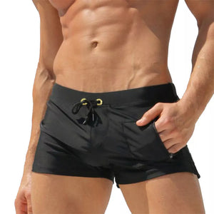 Men's Polyester Drawstring Closure Quick-Dry Swimwear Shorts