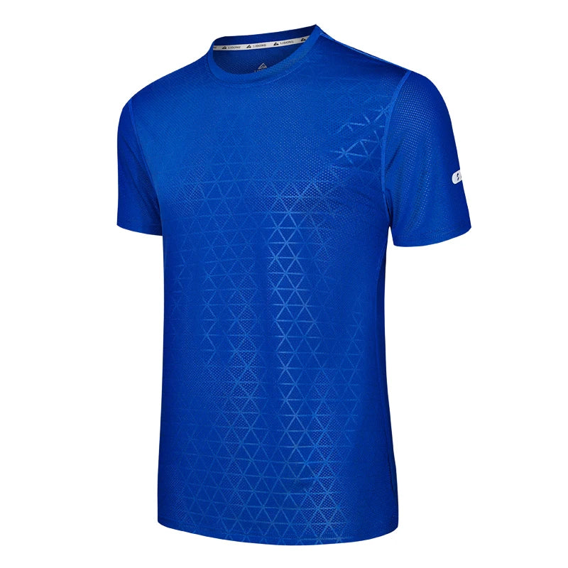 Men's Spandex O-Neck Short Sleeves Printed Pattern Sport T-Shirt