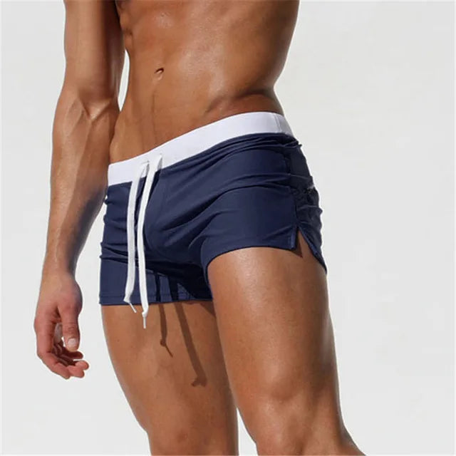 Men's Polyester Drawstring Closure Quick-Dry Swimwear Shorts