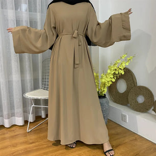 Women's Arabian V-Neck Polyester Full Sleeve Solid Pattern Abaya