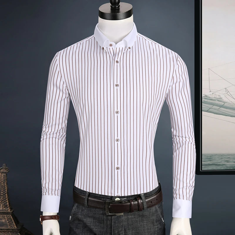 Men's Cotton Turn-Down Collar Full Sleeves Single Breasted Shirt