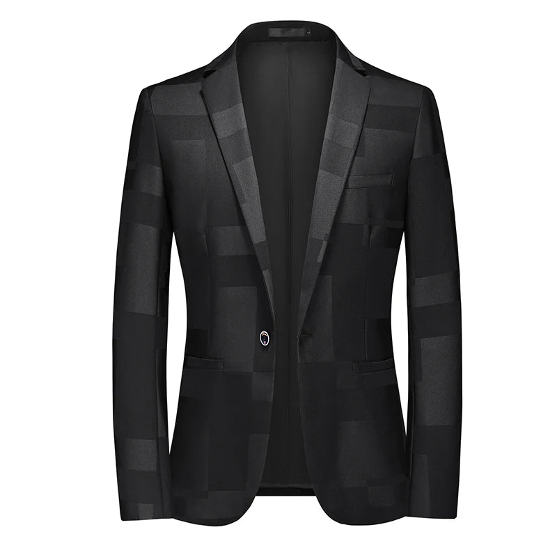 Men's Polyester Full Sleeve Single Breasted Closure Luxury Blazer