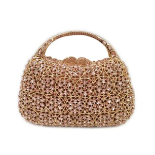 Women's Metallic Hasp Closure Rhinestone Pattern Large Tote Bag