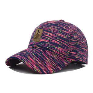 Women's Polyester Striped Pattern Adjustable Casual Baseball Cap