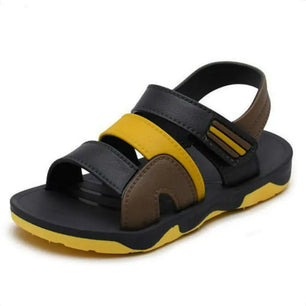 Kid's PVC Open Toe Hook Loop Closure Patchwork Casual Sandals