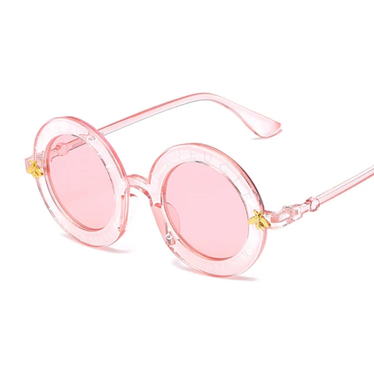 Women's Plastic Frame Acrylic Lens Round Shape Trendy Sunglasses