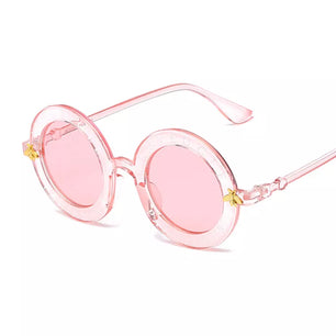 Women's Alloy Frame Acrylic Lens Round Shape UV400 Sunglasses