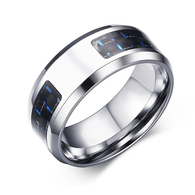 Men's Metal Stainless Steel Trendy Geometric Shape Wedding Ring