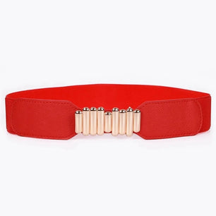 Women's PU Buckle Closure Solid Pattern Trendy Elastic Waist Belts