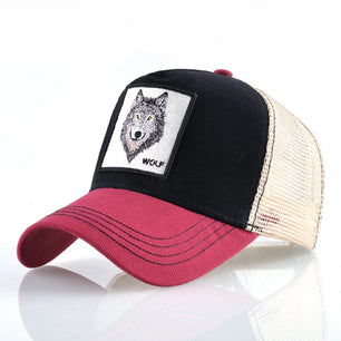 Men's Cotton Adjustable Strap Sun Protection Animal Pattern Cap