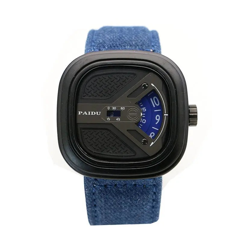 Men's Alloy Buckle Clasp Waterproof Quartz Trendy Square Watches