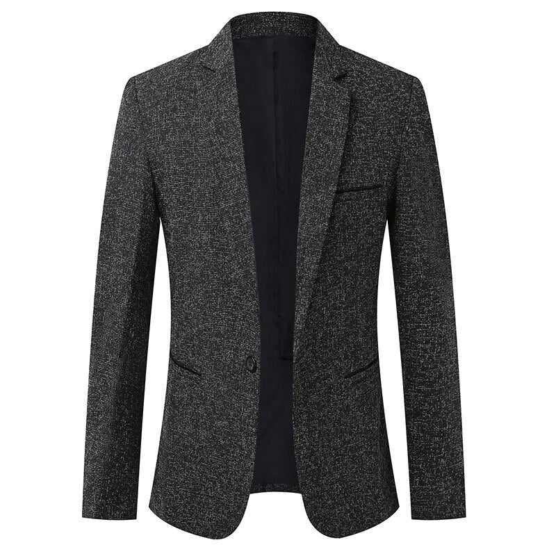 Men's Cotton Full Sleeves Single Breast Patchwork Pattern Blazers