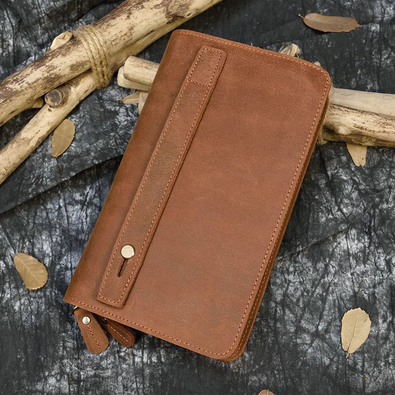 Men's Genuine Leather Solid Pattern Card Holder Casual Wallet