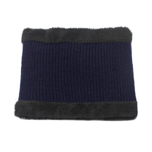 Men's Faux Fur Skullies Beanies Knitted Pattern Casual Warm Cap