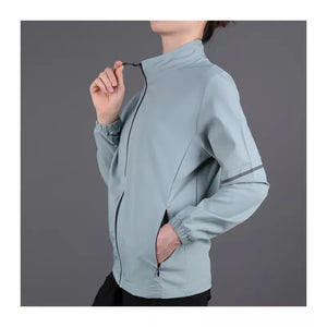 Women's Stand-Collar Polyester Full Sleeves Quick Dry Jacket