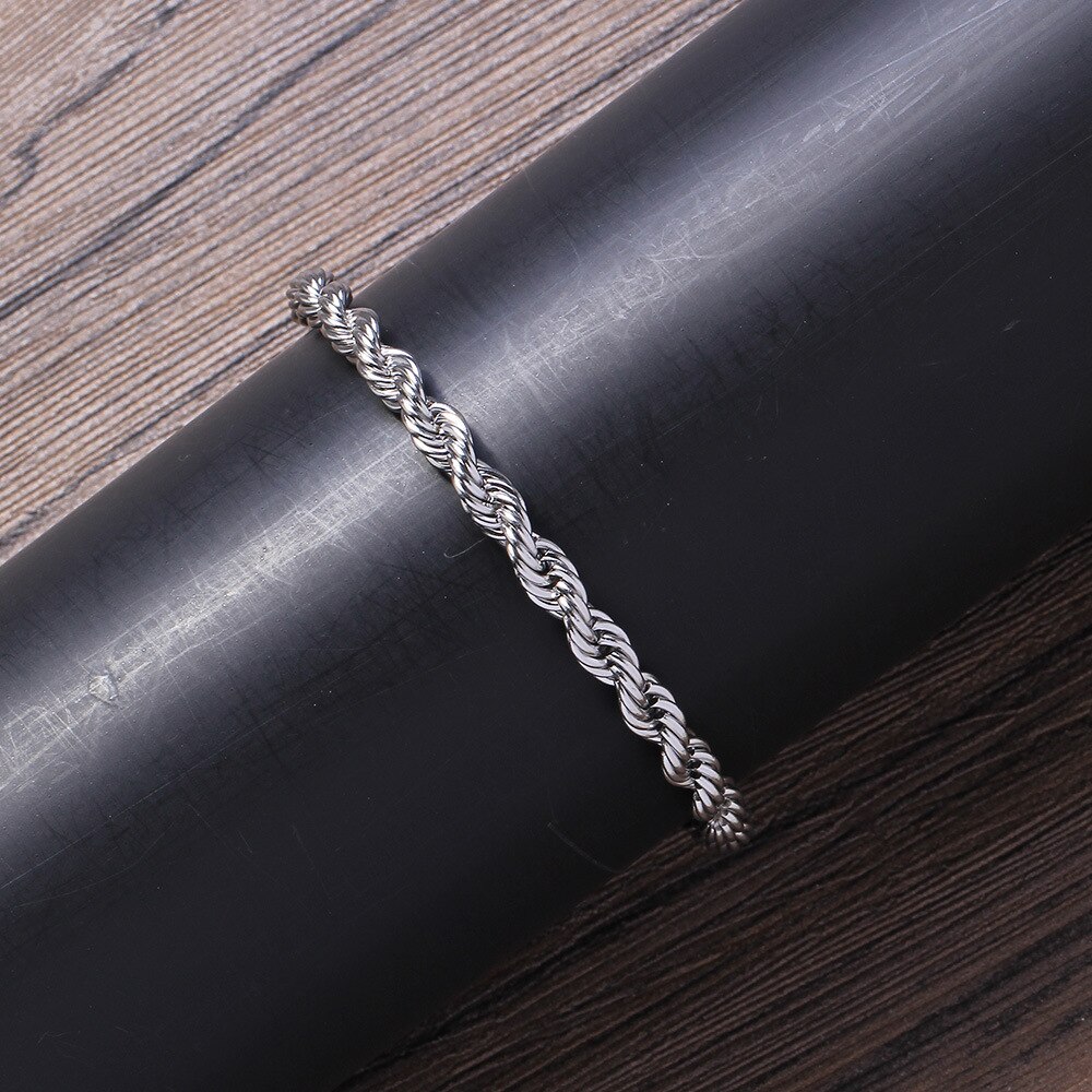 Men's Stainless Steel Lobster Claw Clasp Hip Hop Chain Bracelet