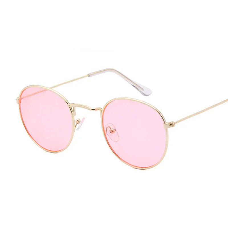 Women's Alloy Frame Acrylic Lens Oval Shaped Classic Sunglasses