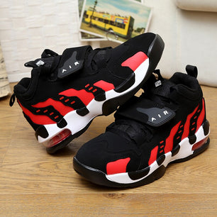 Men's Leather Round Toe Lace-up Closure Mixed Colors Sneakers