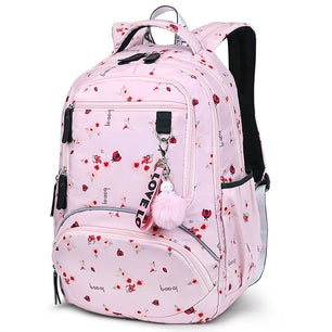 Kid's Polyester Printed Zipper Closure Waterproof School Backpack