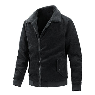 Men's Polyester Turn-Down Collar Long Sleeves Zipper Jacket