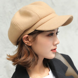 Women's Cotton Solid Pattern Sun Protection Octagonal Casual Cap