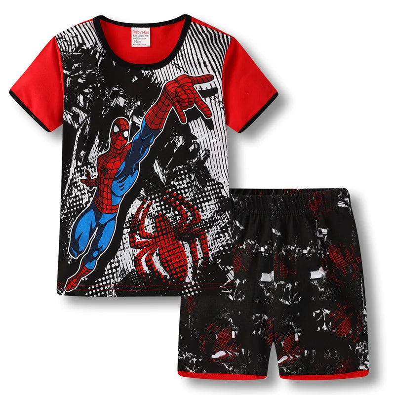 Kid's Boy Cotton O-Neck Short Sleeves Breathable Sleepwear Set