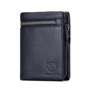 Men's Genuine Leather Card Holder Solid Pattern Trendy Wallets