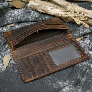 Men's Genuine Leather Solid Pattern Card Holder Vintage Wallet