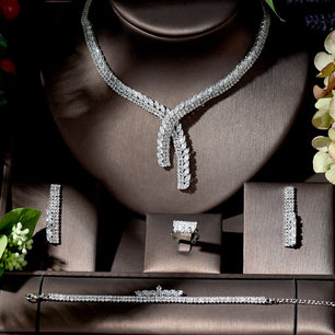 Women's Copper Cubic Zirconia Bridal Wedding Trendy Jewelry Set