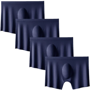 Men's 4 Pcs Spandex Breathable Solid Pattern Loose Boxer Shorts