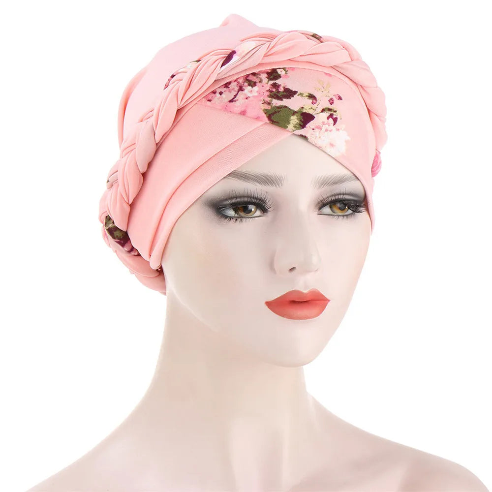 Women's Arabian Polyester Headwear Floral Pattern Casual Hijabs