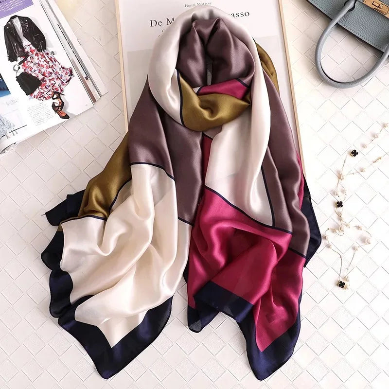 Women's Polyester Neck Wrap Mixed Colors Luxury Beach Scarves