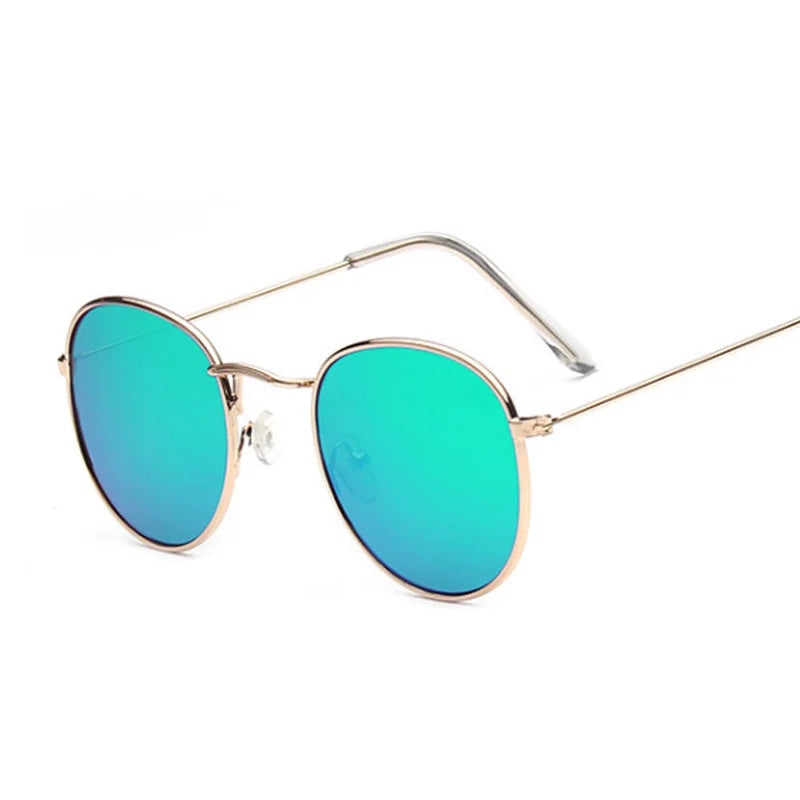 Women's Alloy Frame Acrylic Lens Oval Shaped Classic Sunglasses