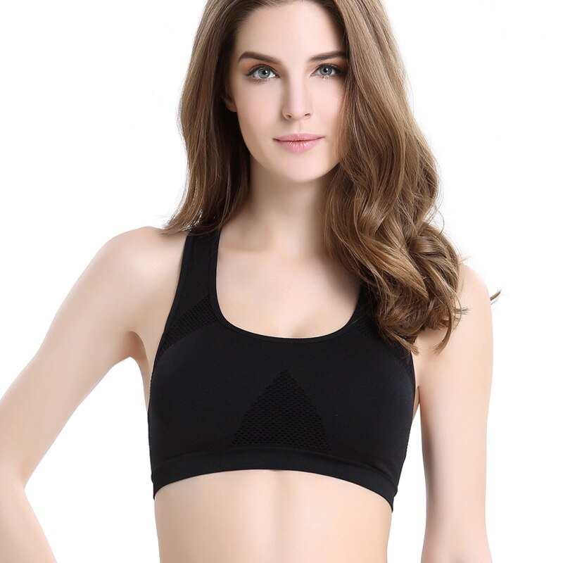 Women's Nylon O-Neck Sleeveless Breathable Workout Sports Bras