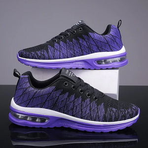 Women's Mesh Round Toe Lace-up Closure Sports Wear Sneakers