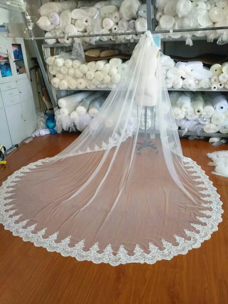 Women's Polyester Applique Edge One-Layer Bridal Wedding Veils